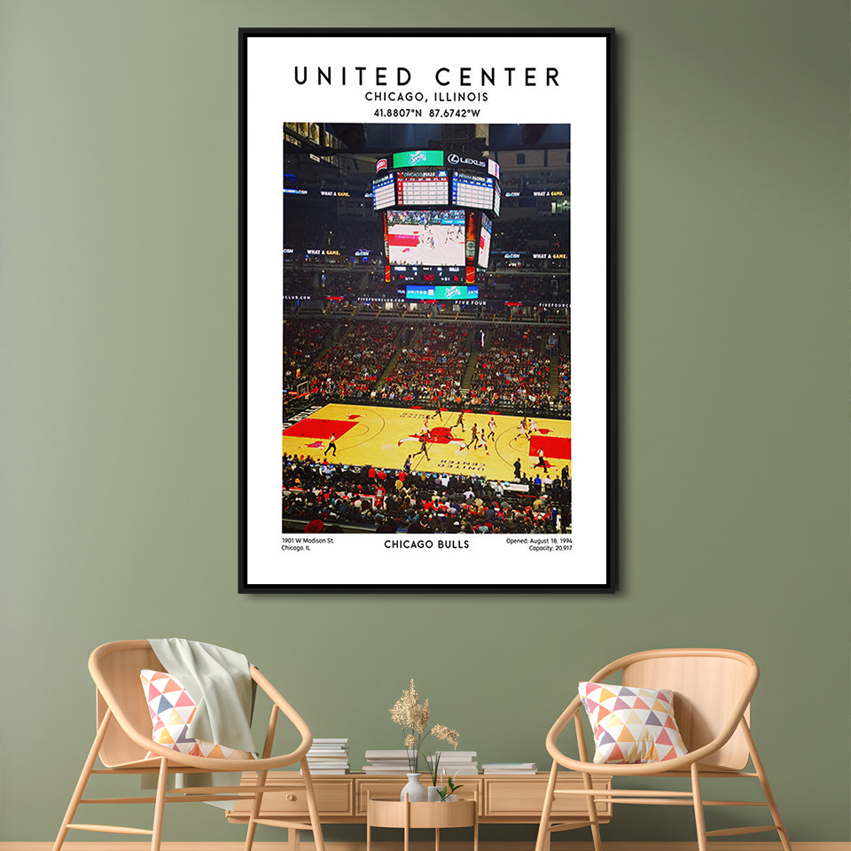 United Center Stadium, Bulls Basketball Stadium Wall Art Print, Sport Art Print, Framed Canvas Prints Wall Art