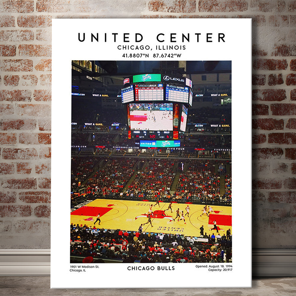 United Center Stadium, Bulls Basketball Stadium Wall Art Print, Sport Art Print, Canvas Prints Wall Art, Man Cave Decor