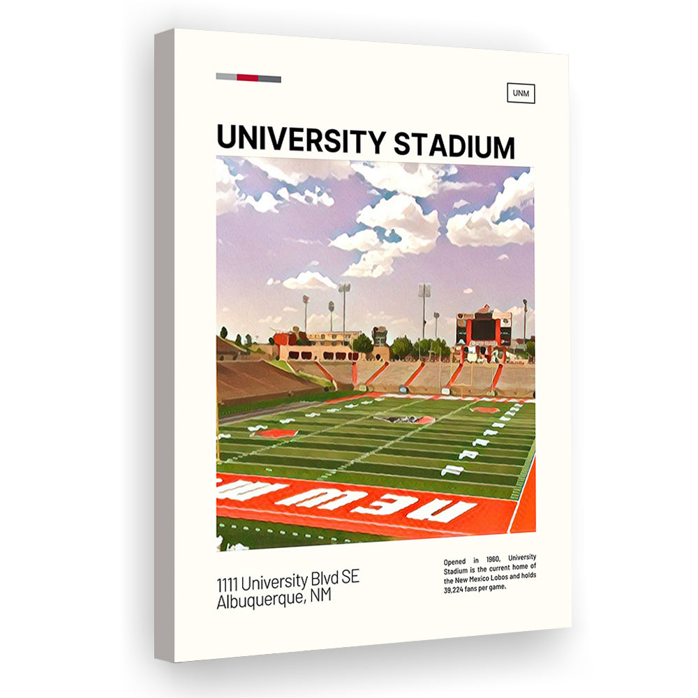 University Stadium Print, New Mexico Lobos Stadium Canvas Art, Fan Gifts, Sport Art, Canvas Print Wall Art