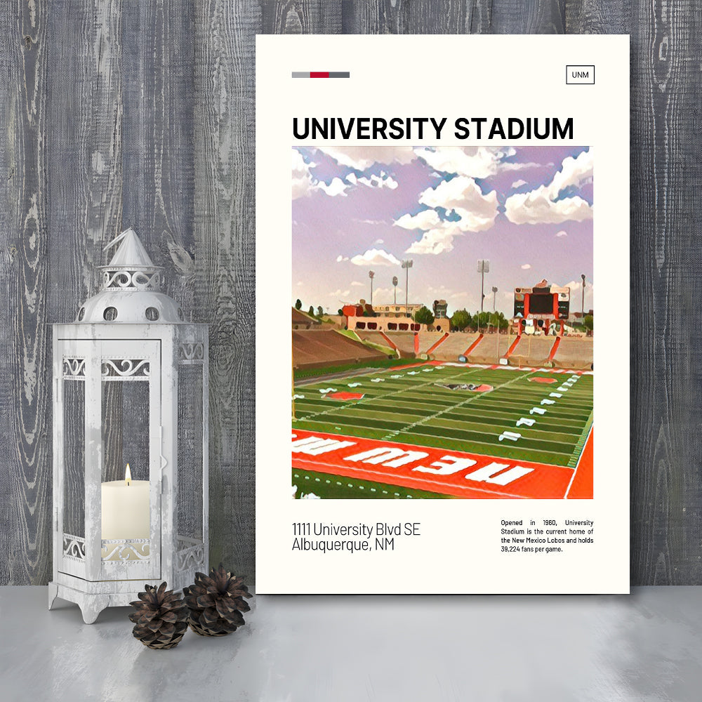 University Stadium Print, New Mexico Lobos Stadium Canvas Art, Fan Gifts, Sport Art, Canvas Print Wall Art