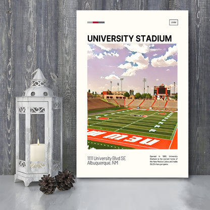 University Stadium Print, New Mexico Lobos Stadium Canvas Art, Fan Gifts, Sport Art, Canvas Print Wall Art