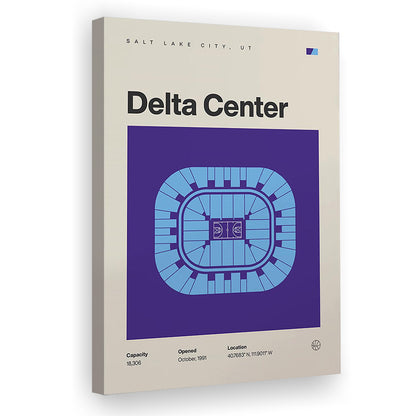 Utah Jazz Stadium Print, Delta Center Stadium Print, Fan Gifts, Sport Art, Canvas Print Wall Art