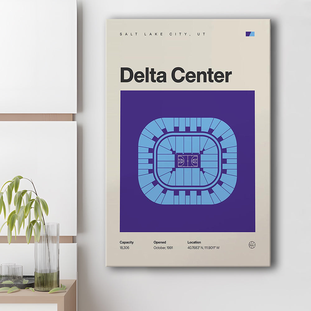 Utah Jazz Stadium Print, Delta Center Stadium Print, Fan Gifts, Sport Art, Canvas Print Wall Art