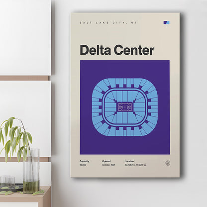 Utah Jazz Stadium Print, Delta Center Stadium Print, Fan Gifts, Sport Art, Canvas Print Wall Art