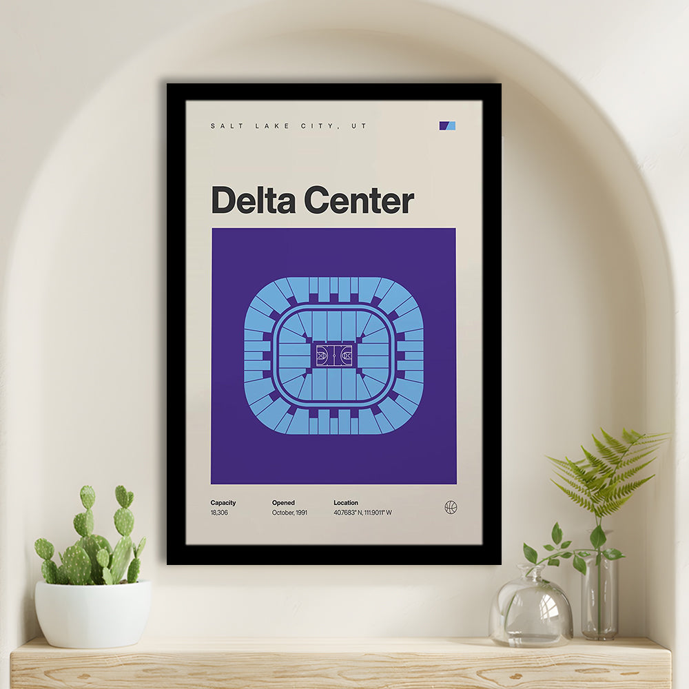 Utah Jazz Stadium Print, Delta Center Stadium Print, Gifts for him, Sport Art, Framed Art Print Wall Decor