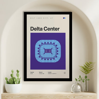 Utah Jazz Stadium Print, Delta Center Stadium Print, Gifts for him, Sport Art, Framed Art Print Wall Decor