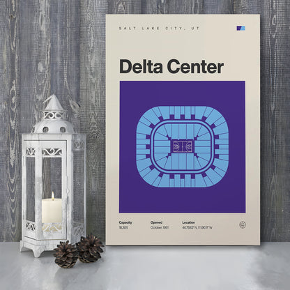 Utah Jazz Stadium Print, Delta Center Stadium Print, Fan Gifts, Sport Art, Canvas Print Wall Art