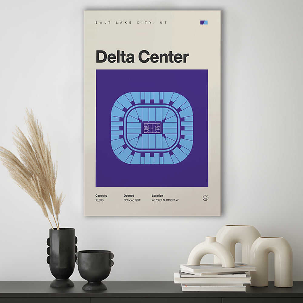 Utah Jazz Stadium Print, Delta Center Stadium Print, Fan Gifts, Sport Art, Canvas Print Wall Art
