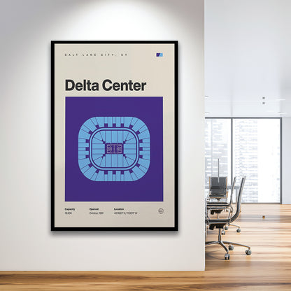 Utah Jazz Stadium Print, Delta Center Stadium Print, Gifts for him, Sport Art, Framed Art Print Wall Decor