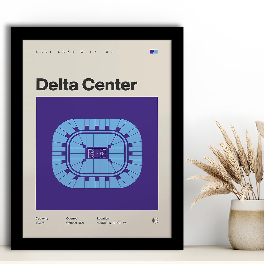 Utah Jazz Stadium Print, Delta Center Stadium Print, Gifts for him, Sport Art, Framed Art Print Wall Decor