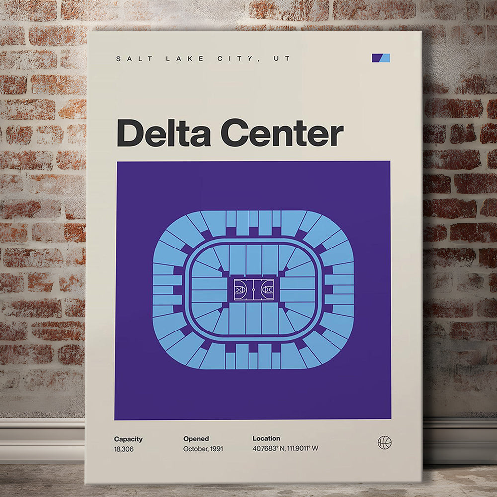 Utah Jazz Stadium Print, Delta Center Stadium Print, Fan Gifts, Sport Art, Canvas Print Wall Art