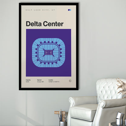 Utah Jazz Stadium Print, Delta Center Stadium Print, Gifts for him, Sport Art, Framed Art Print Wall Decor