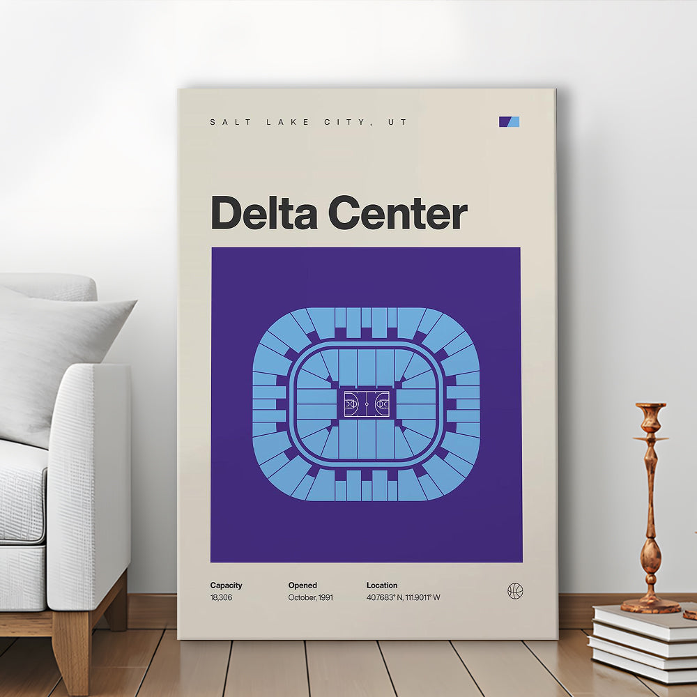 Utah Jazz Stadium Print, Delta Center Stadium Print, Fan Gifts, Sport Art, Canvas Print Wall Art