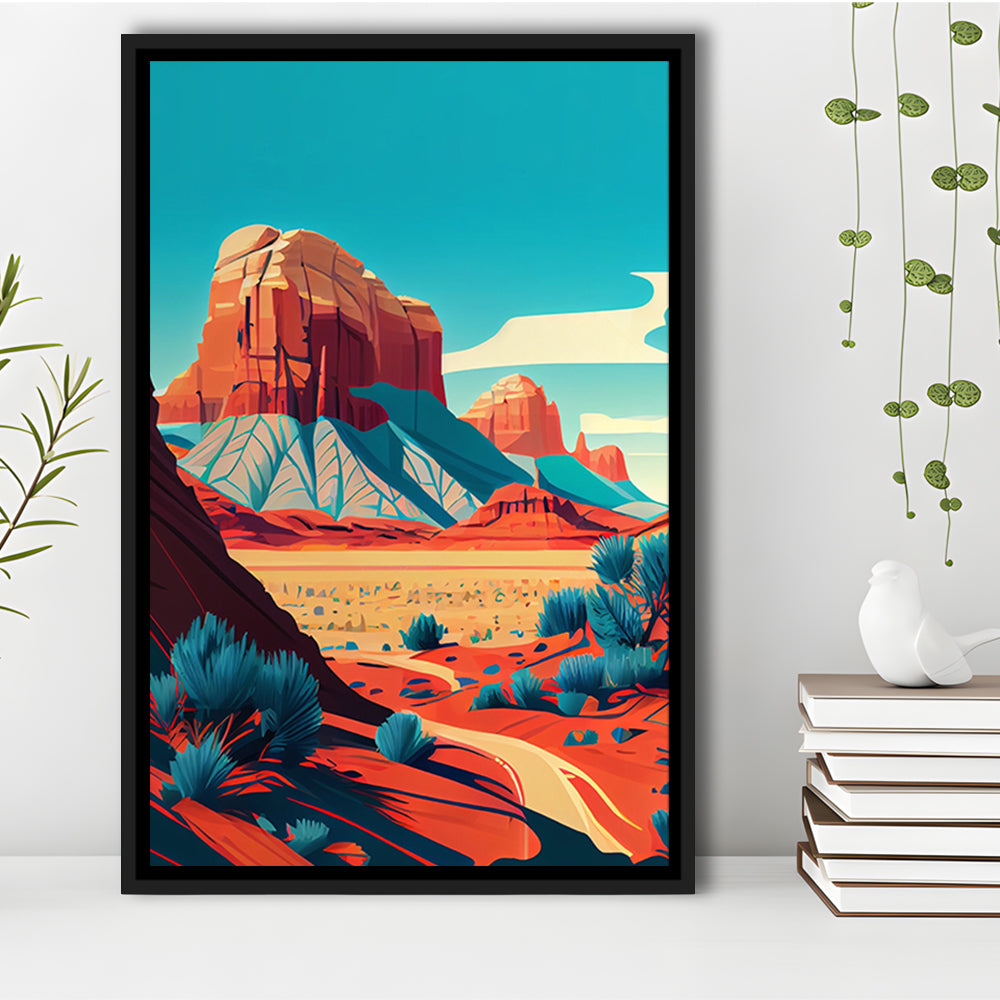 Utah Retro Art Print, Utah City Wall Art, Floating Framed Canvas Print, Framed Picture, Painting Canvas