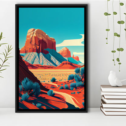 Utah Retro Art Print, Utah City Wall Art, Floating Framed Canvas Print, Framed Picture, Painting Canvas