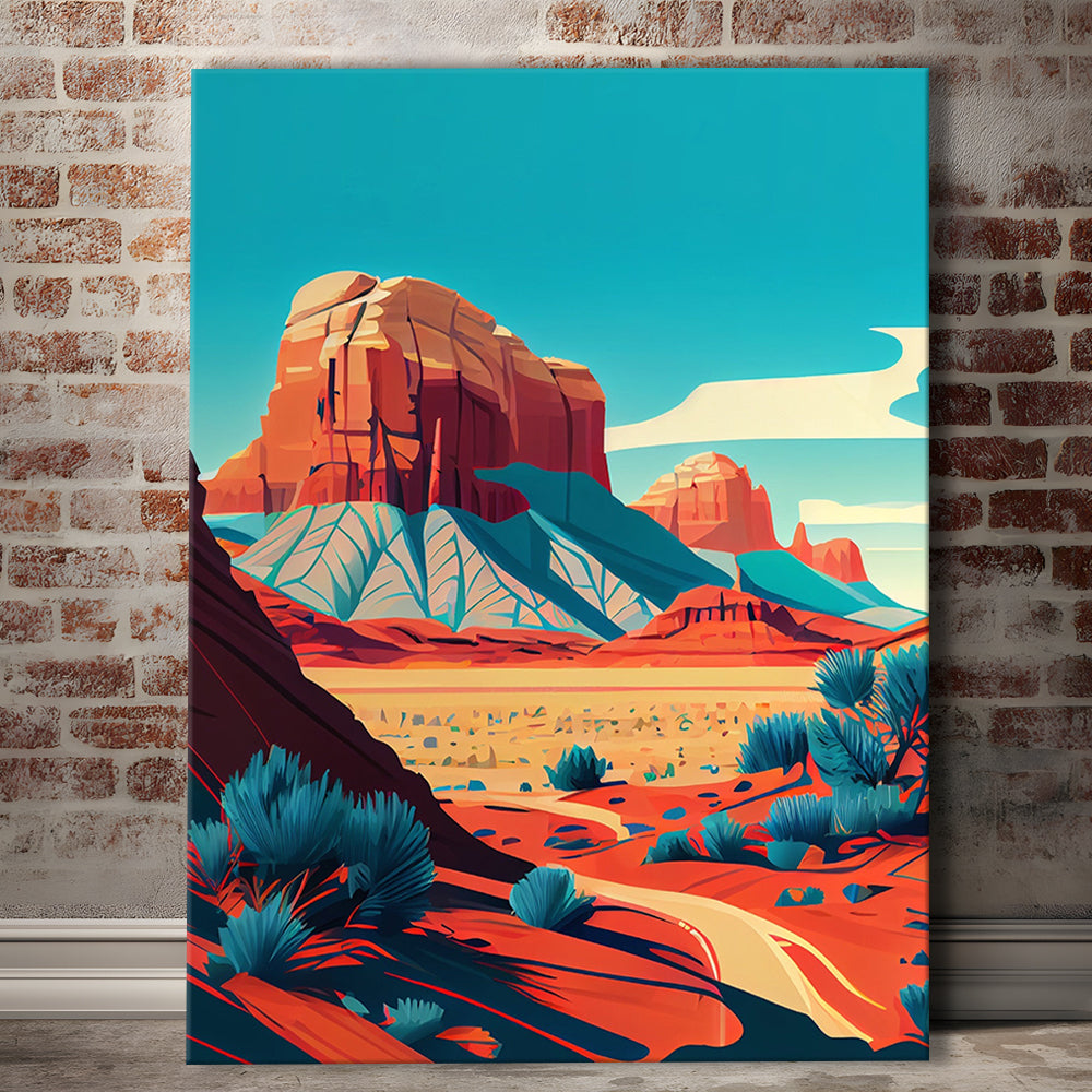 Utah Retro Art Print, Utah City Wall Art, Canvas Print, Painting Canvas, Living Room Decor