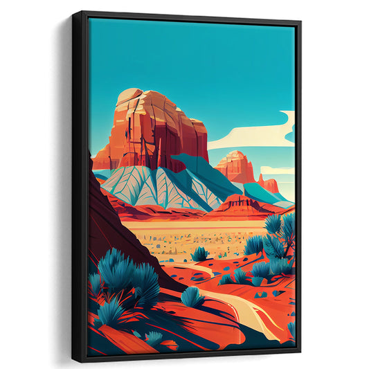 Utah Retro Art Print, Utah City Wall Art, Floating Framed Canvas Print, Framed Picture, Painting Canvas
