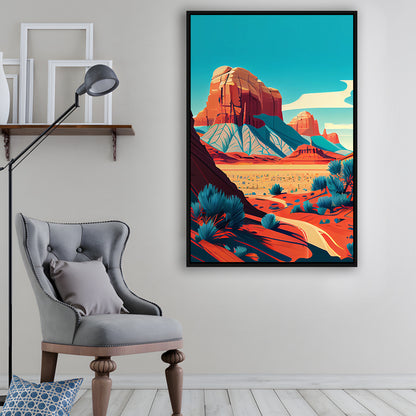 Utah Retro Art Print, Utah City Wall Art, Floating Framed Canvas Print, Framed Picture, Painting Canvas