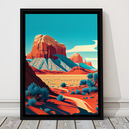 Utah Retro Art Print, Utah City Wall Art, Floating Framed Canvas Print, Framed Picture, Painting Canvas