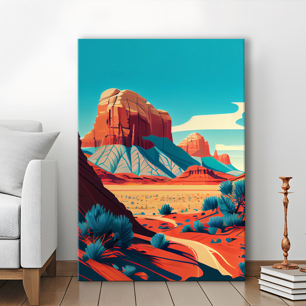 Utah Retro Art Print, Utah City Wall Art, Canvas Print, Painting Canvas, Living Room Decor