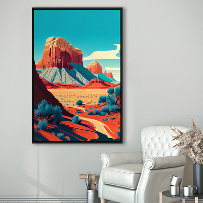 Utah Retro Art Print, Utah City Wall Art, Floating Framed Canvas Print, Framed Picture, Painting Canvas