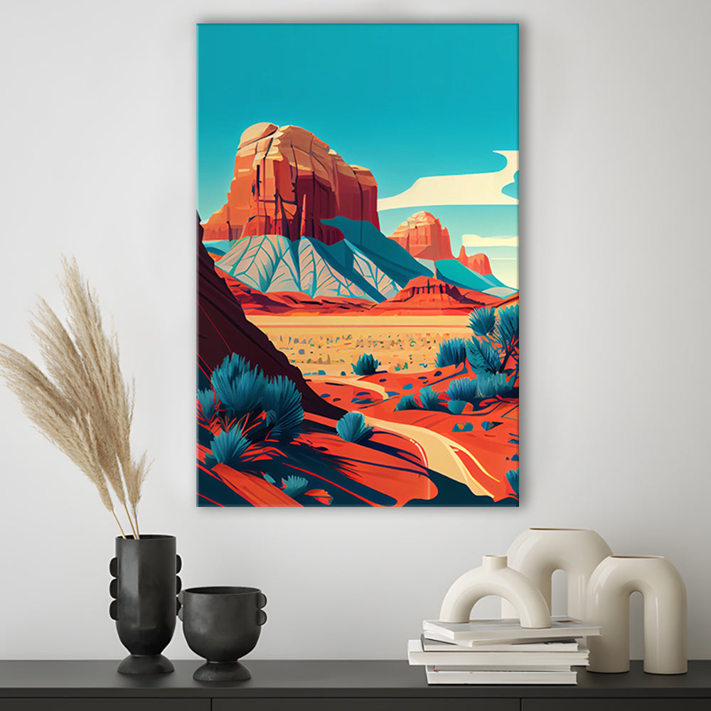 Utah Retro Art Print, Utah City Wall Art, Canvas Print, Painting Canvas, Living Room Decor