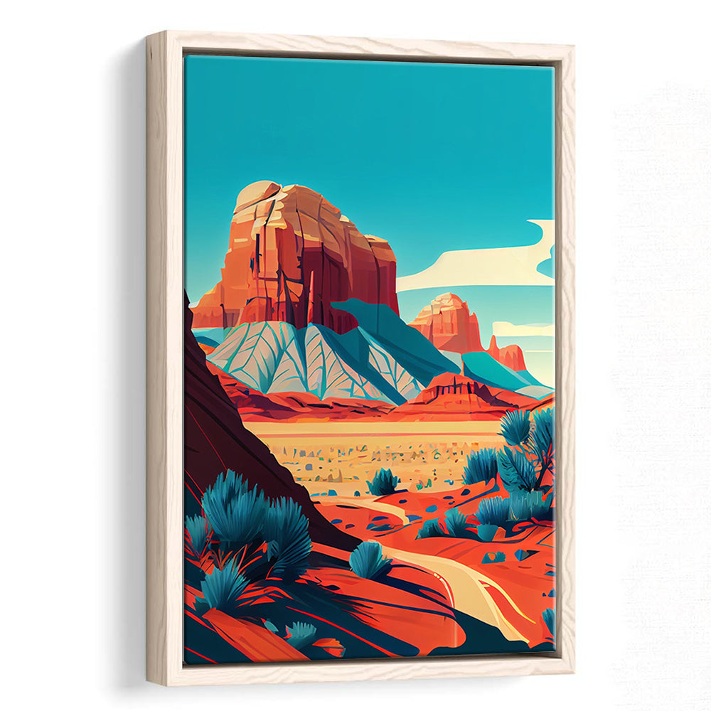 Utah Retro Art Print, Utah City Wall Art, Floating Framed Canvas Print, Framed Picture, Painting Canvas