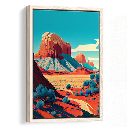 Utah Retro Art Print, Utah City Wall Art, Floating Framed Canvas Print, Framed Picture, Painting Canvas