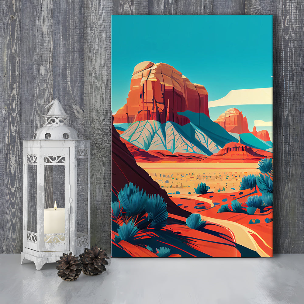 Utah Retro Art Print, Utah City Wall Art, Canvas Print, Painting Canvas, Living Room Decor