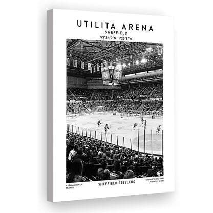 Utilita Arena Stadium Black And White, Sheffield Steelers Hockey Stadium Wall Art, Canvas Prints Wall Art, Man Cave Decor