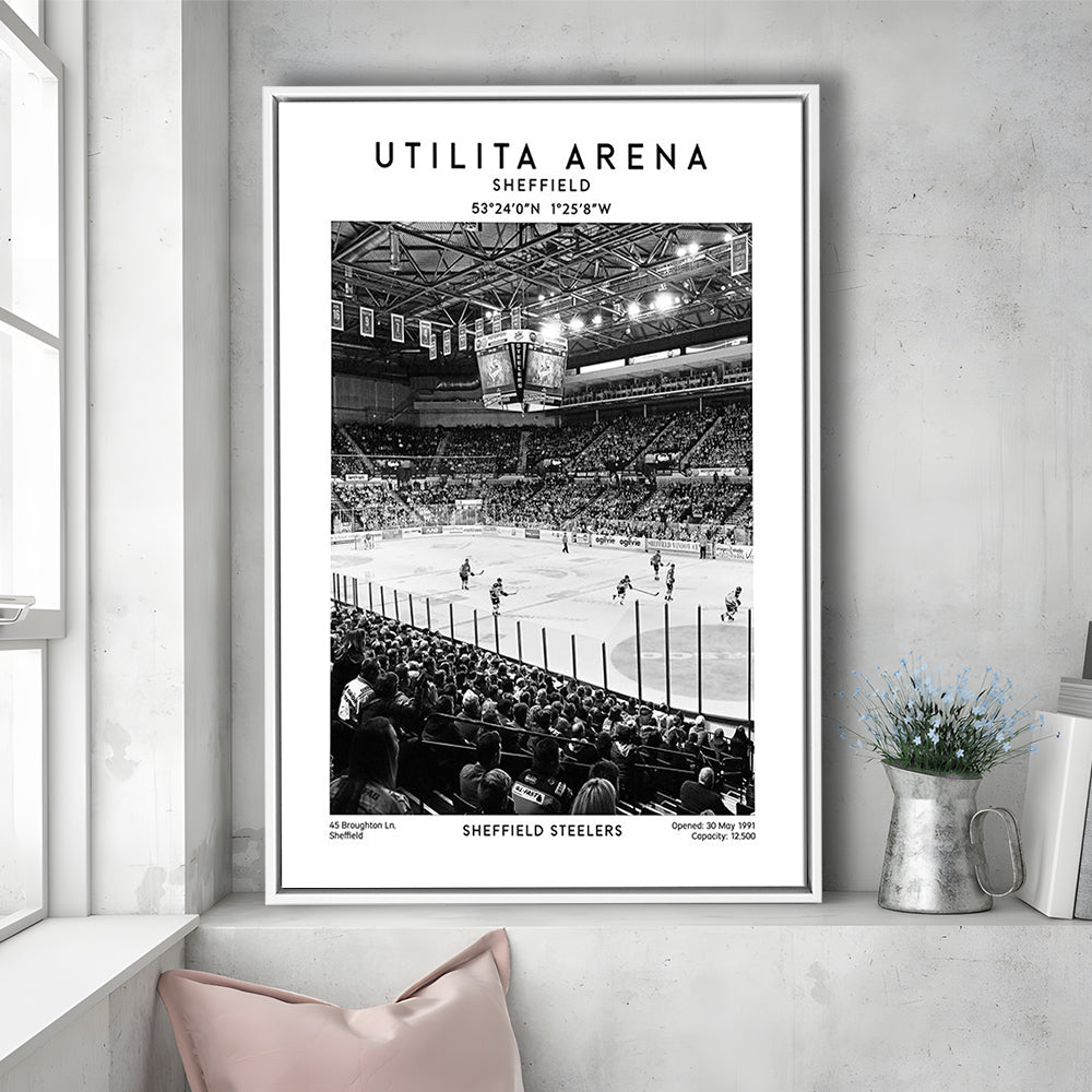 Utilita Arena Stadium Black And White, Sheffield Steelers Hockey Stadium Wall Art, Framed Canvas Prints Wall Art