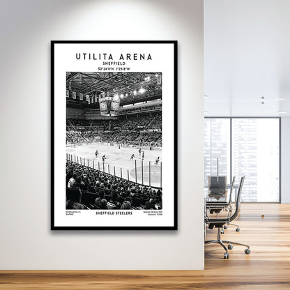 Utilita Arena Stadium Black And White, Sheffield Steelers Hockey Stadium Wall Art, Framed Art Prints Wall Decor