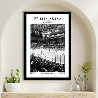 Utilita Arena Stadium Black And White, Sheffield Steelers Hockey Stadium Wall Art, Framed Art Prints Wall Decor