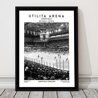 Utilita Arena Stadium Black And White, Sheffield Steelers Hockey Stadium Wall Art, Framed Canvas Prints Wall Art