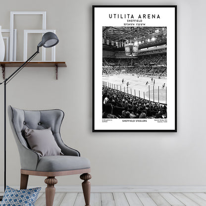 Utilita Arena Stadium Black And White, Sheffield Steelers Hockey Stadium Wall Art, Framed Canvas Prints Wall Art