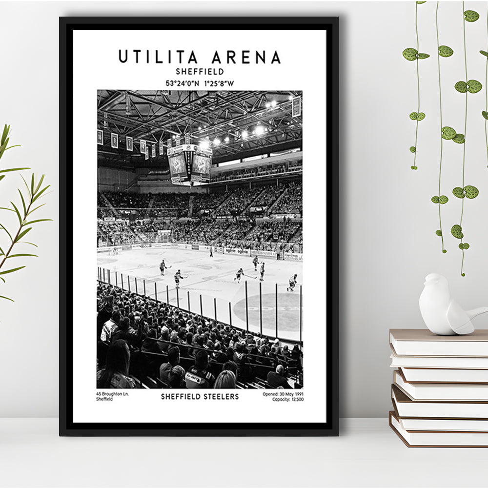 Utilita Arena Stadium Black And White, Sheffield Steelers Hockey Stadium Wall Art, Framed Canvas Prints Wall Art