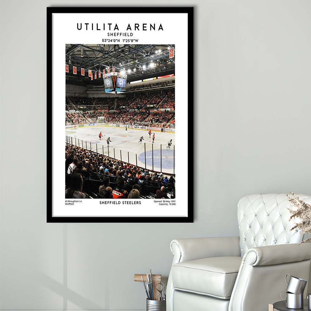 Utilita Arena, Sheffield Steelers Hockey Stadium Wall Art, Sport Art Print, Framed Art Prints Wall Decor