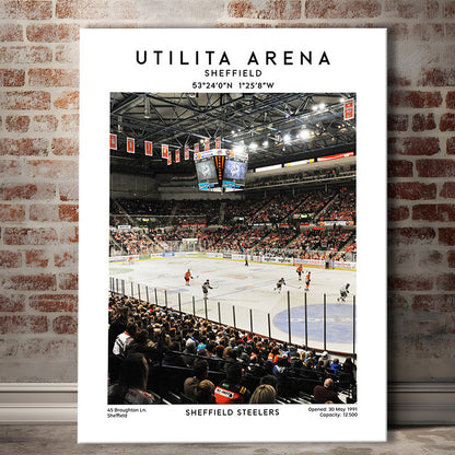 Utilita Arena, Sheffield Steelers Hockey Stadium Wall Art, Sport Art Print, Canvas Prints Wall Art, Man Cave Decor