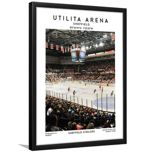 Utilita Arena, Sheffield Steelers Hockey Stadium Wall Art, Sport Art Print, Framed Art Prints Wall Decor