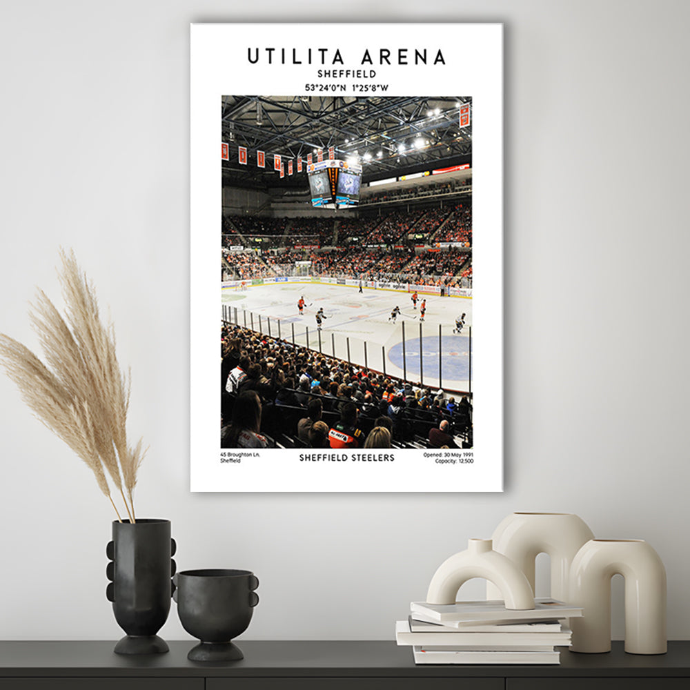 Utilita Arena, Sheffield Steelers Hockey Stadium Wall Art, Sport Art Print, Canvas Prints Wall Art, Man Cave Decor