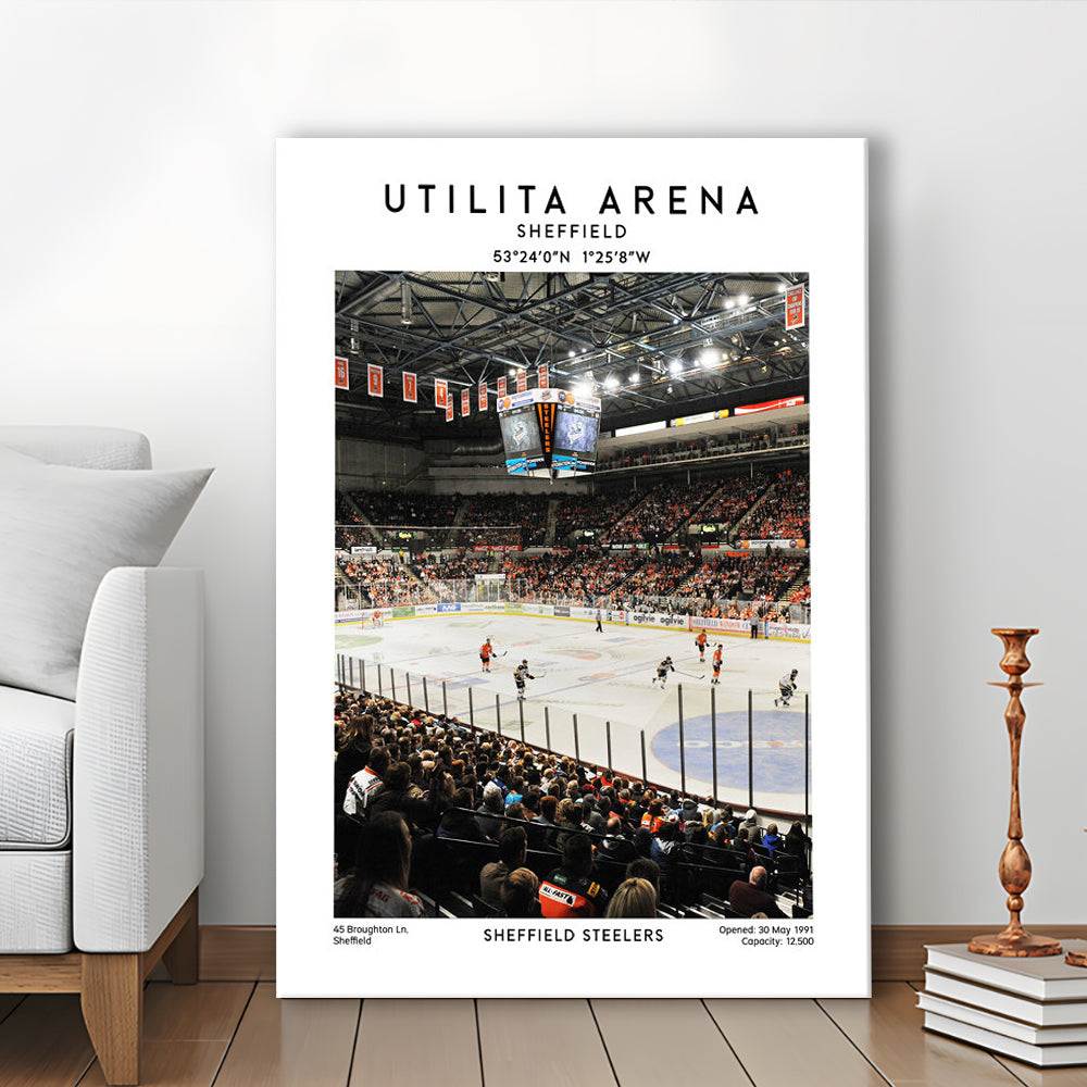 Utilita Arena, Sheffield Steelers Hockey Stadium Wall Art, Sport Art Print, Canvas Prints Wall Art, Man Cave Decor