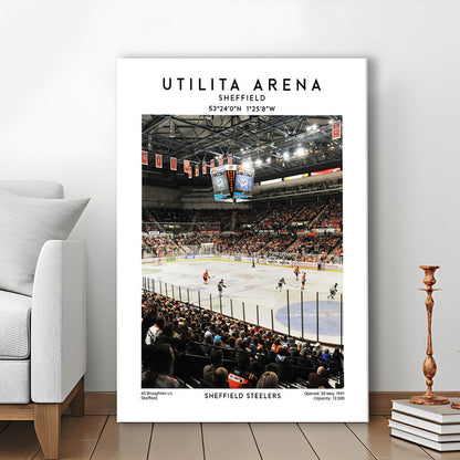 Utilita Arena, Sheffield Steelers Hockey Stadium Wall Art, Sport Art Print, Canvas Prints Wall Art, Man Cave Decor