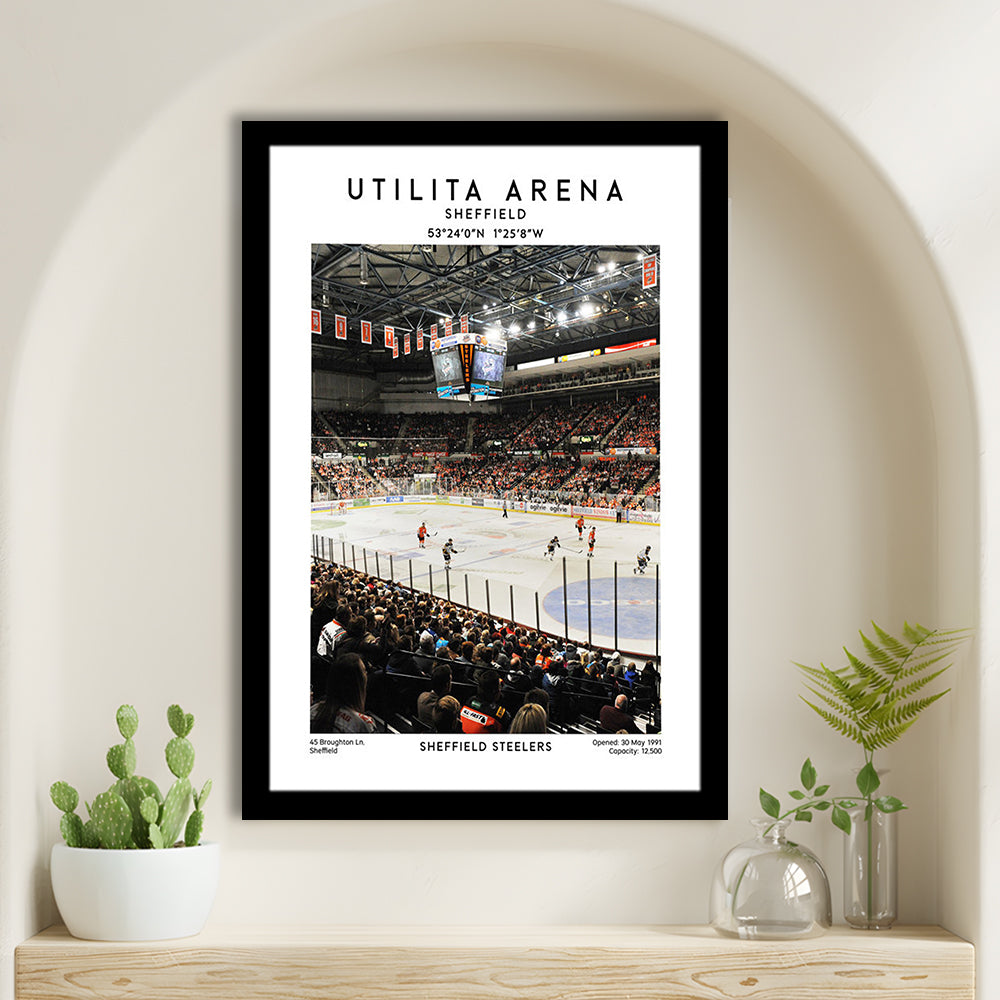 Utilita Arena, Sheffield Steelers Hockey Stadium Wall Art, Sport Art Print, Framed Art Prints Wall Decor
