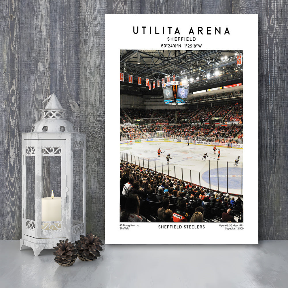 Utilita Arena, Sheffield Steelers Hockey Stadium Wall Art, Sport Art Print, Canvas Prints Wall Art, Man Cave Decor