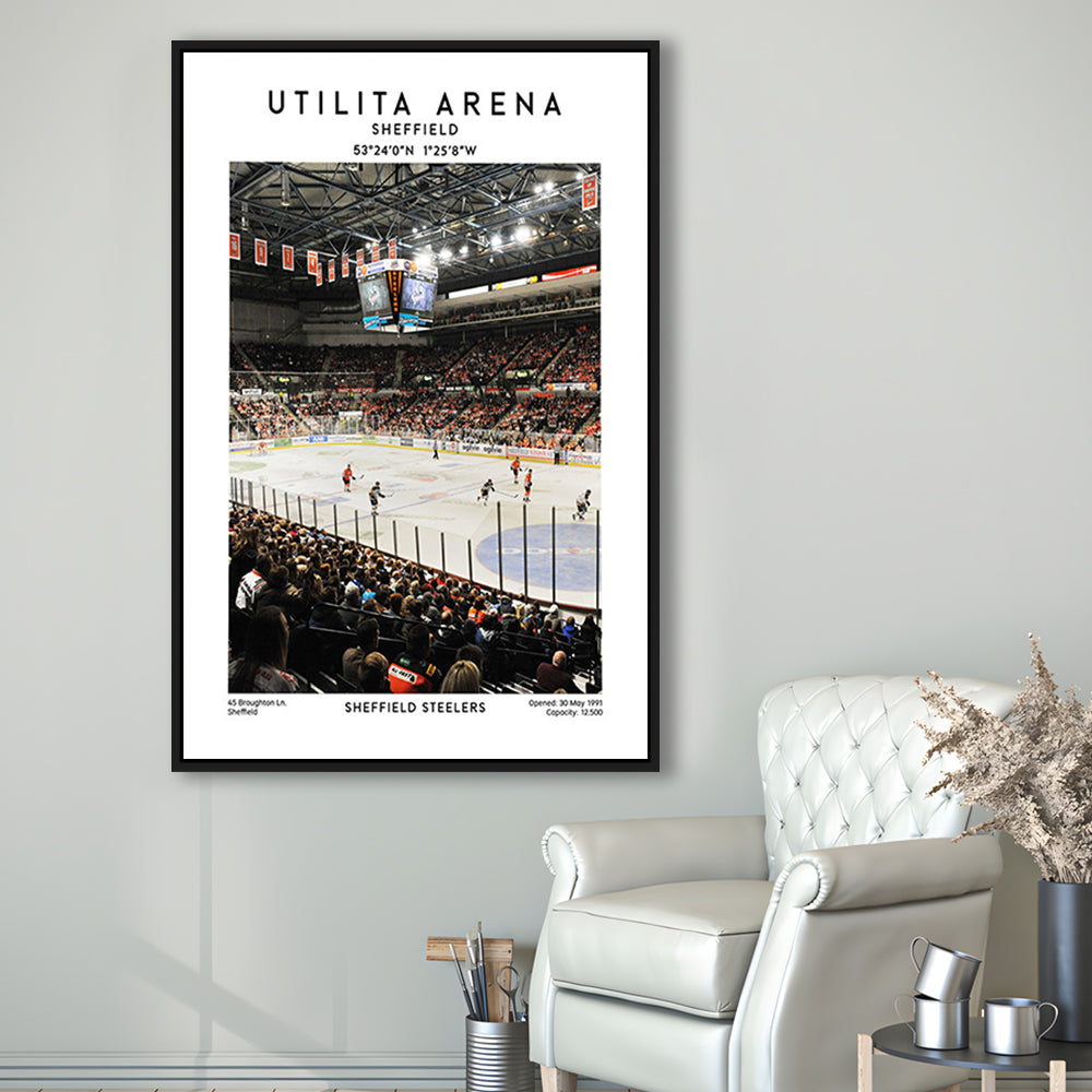 Utilita Arena, Sheffield Steelers Hockey Stadium Wall Art, Sport Art Print, Framed Canvas Prints Wall Art
