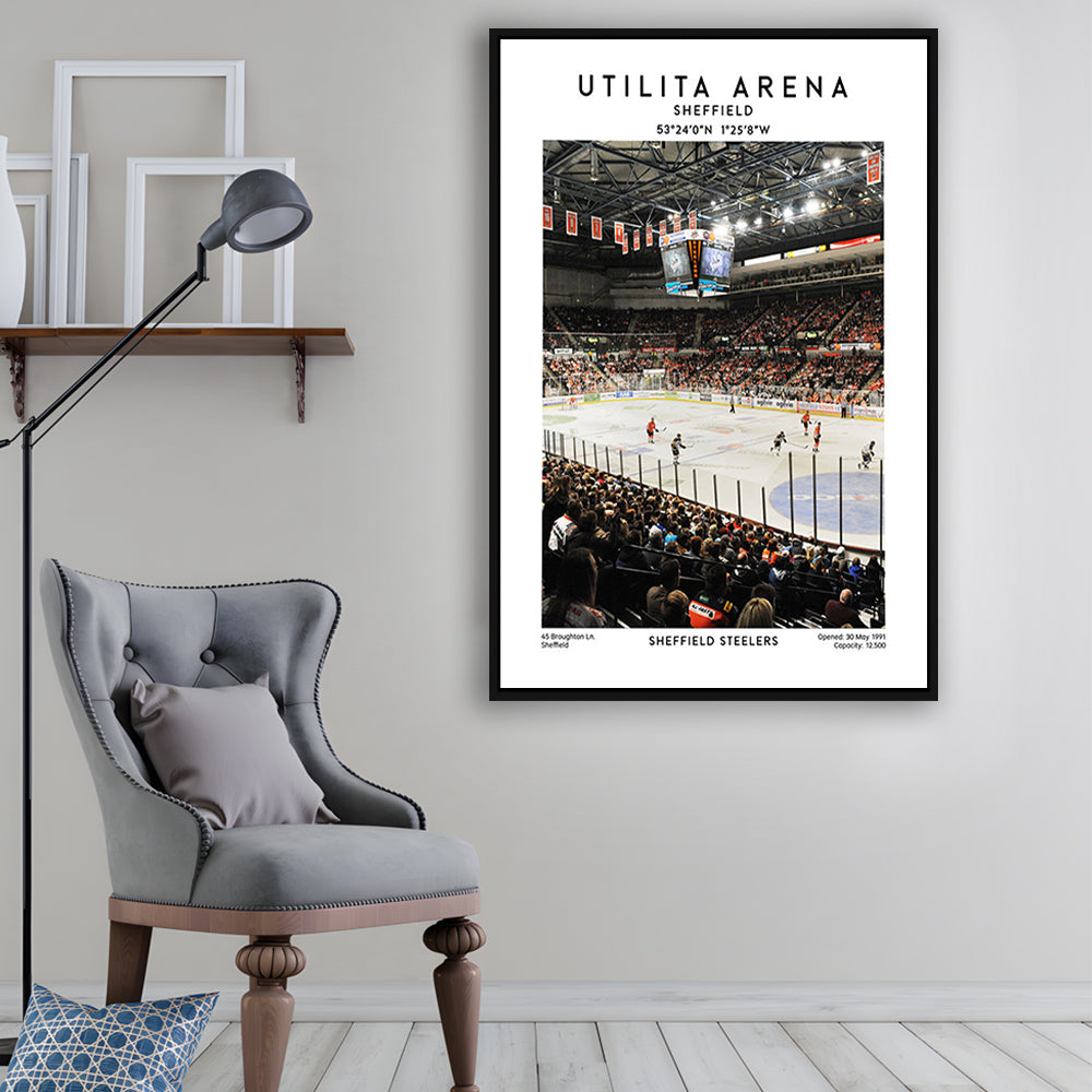 Utilita Arena, Sheffield Steelers Hockey Stadium Wall Art, Sport Art Print, Framed Canvas Prints Wall Art