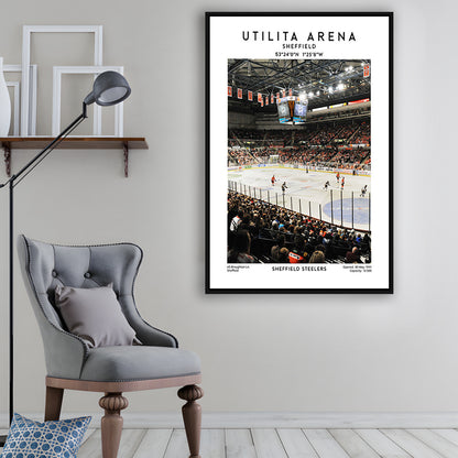 Utilita Arena, Sheffield Steelers Hockey Stadium Wall Art, Sport Art Print, Framed Canvas Prints Wall Art