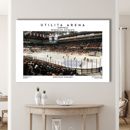 Utilita Arena, Sheffield Steelers Hockey Stadium Wall Art Print, Sport Art Print, Canvas Print Wall Art, Man Cave Gift
