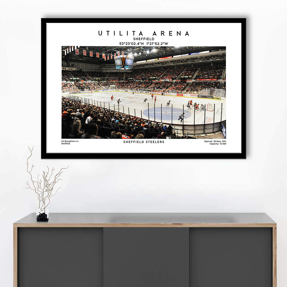 Utilita Arena, Sheffield Steelers Hockey Stadium Wall Art Print, Sport Art Print, Framed Art Print Wall Decor