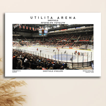 Utilita Arena, Sheffield Steelers Hockey Stadium Wall Art Print, Sport Art Print, Canvas Print Wall Art, Man Cave Gift